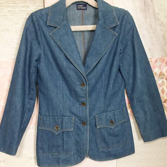 Vintage Jackets & Blazers - Vintage | Denim Blue Jean Koret 3 Button Blazer